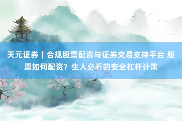 天元证券｜合规股票配资与证券交易支持平台 股票如何配资？生人必看的安全杠杆计策